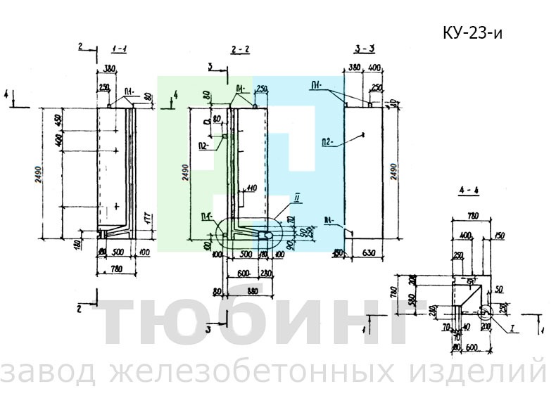 Угловой коллекторный стеновой блок КУ-23-и по серии РК 1101-87