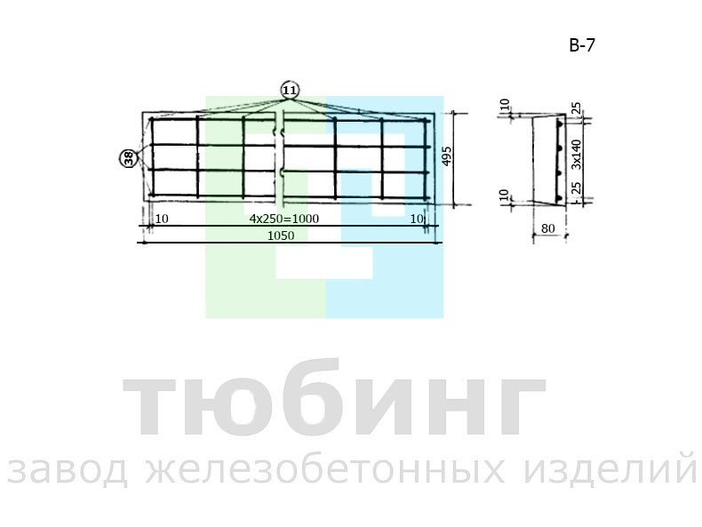 Плита перекрытия В-7 серии ТС-01-01 вып.4