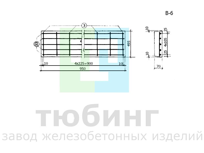 Плита перекрытия В-6 серии ТС-01-01 вып.4